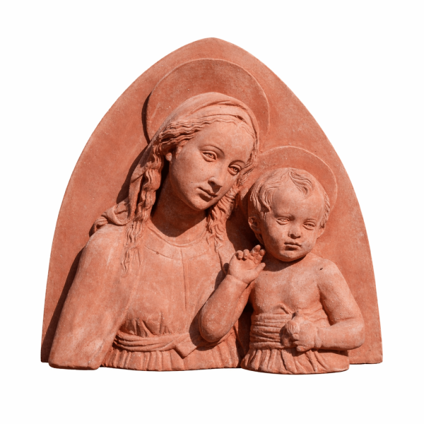 Terracotta Relief Madonna mit Kind aus Impruneta – frostfest & handgefertigt